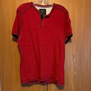 Modern Culture Red Short Sleeve Henley Tee